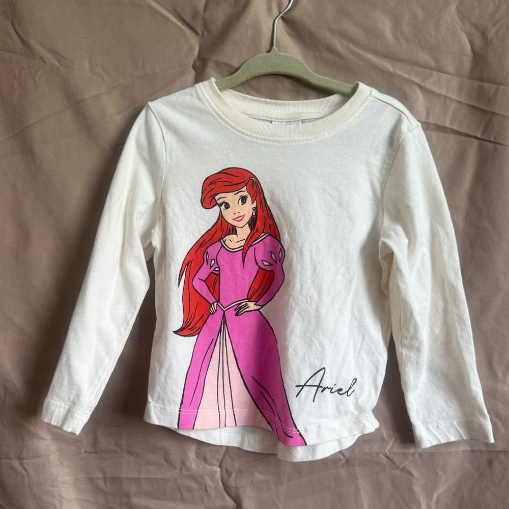 Hanna Andersson Cream Ariel Long Sleeve Tee